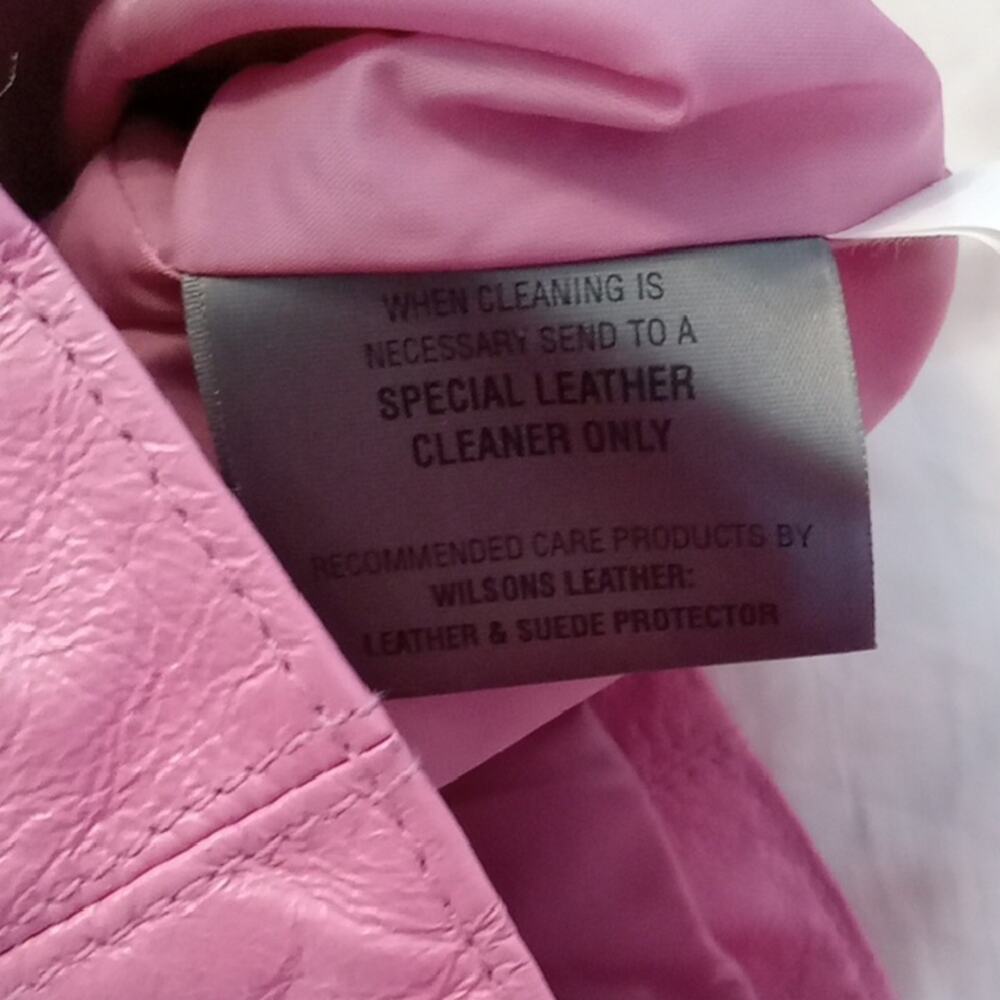 Wilsons Leather Maxima Women's Size Small Pink Leather Button-Up Jacket. Fun - Picture 10 of 10